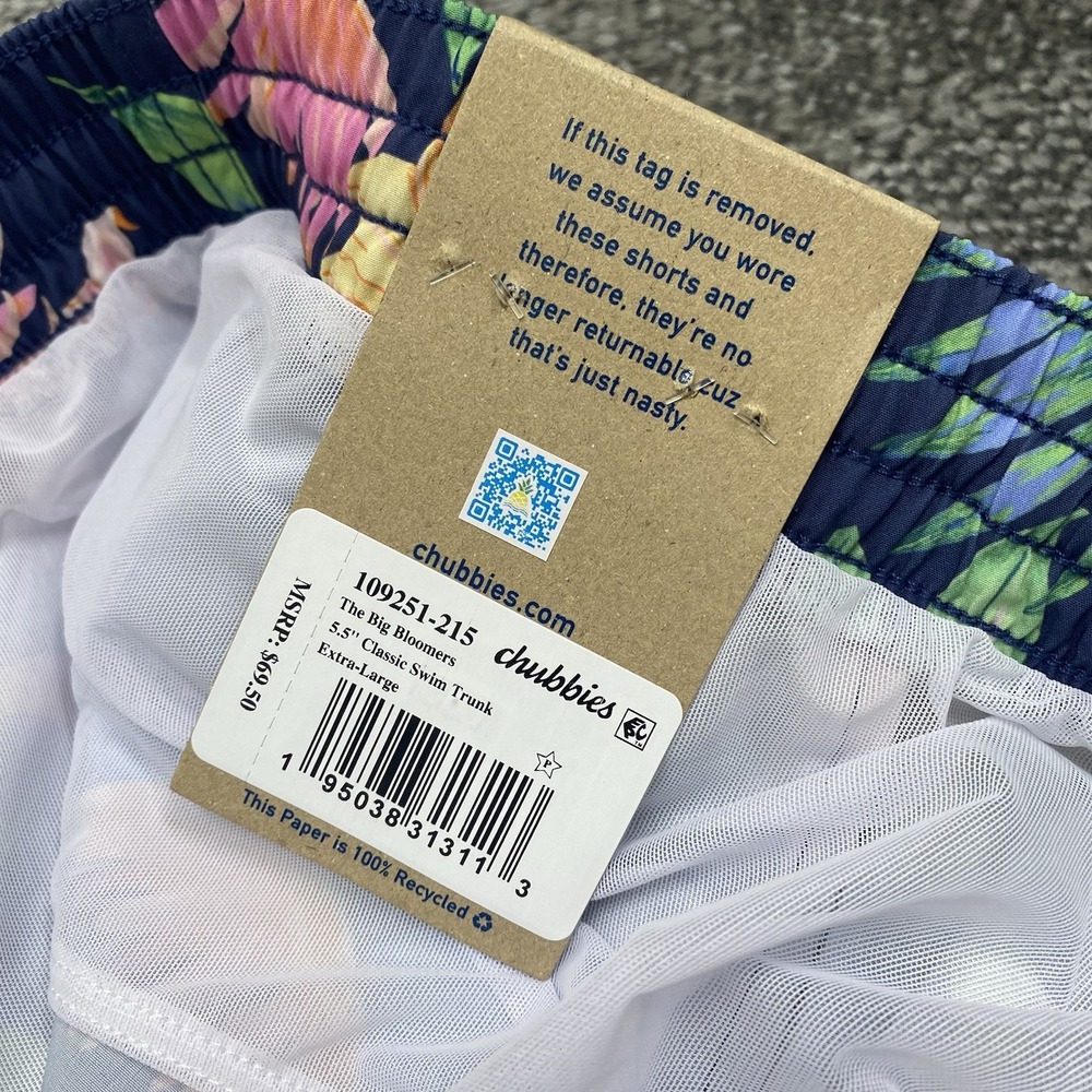 Chubbies Swim Trunks XL Big Bloomers Classic Board Shorts 5.5" Mesh Line Floral - Picture 3 of 6